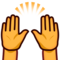 Raising Hands emoji on Emojidex